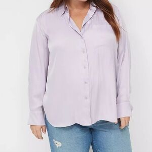 NWT Lane Bryant Satin Button-Down No Peek Hidden Buttons Shirt - Size 18/20